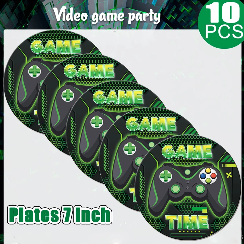 Video Game Party Supplies Game on Birthday Decoration Table Cover cups plates Napkins Baby Shower Kids Gamers Gifts