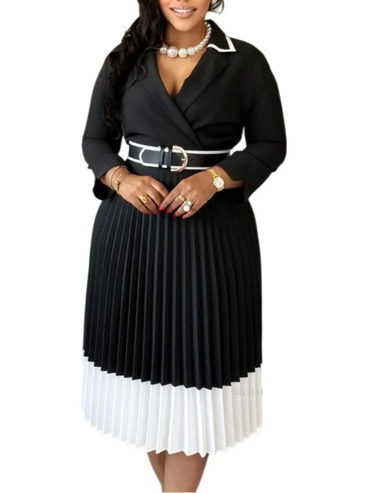 

Африканские платья Дашики для женщин, элегантные африканские платья с длинным рукавом и v-образным вырезом из полиэстера, вечерние плиссированные длинные платья, наряды S-3XL