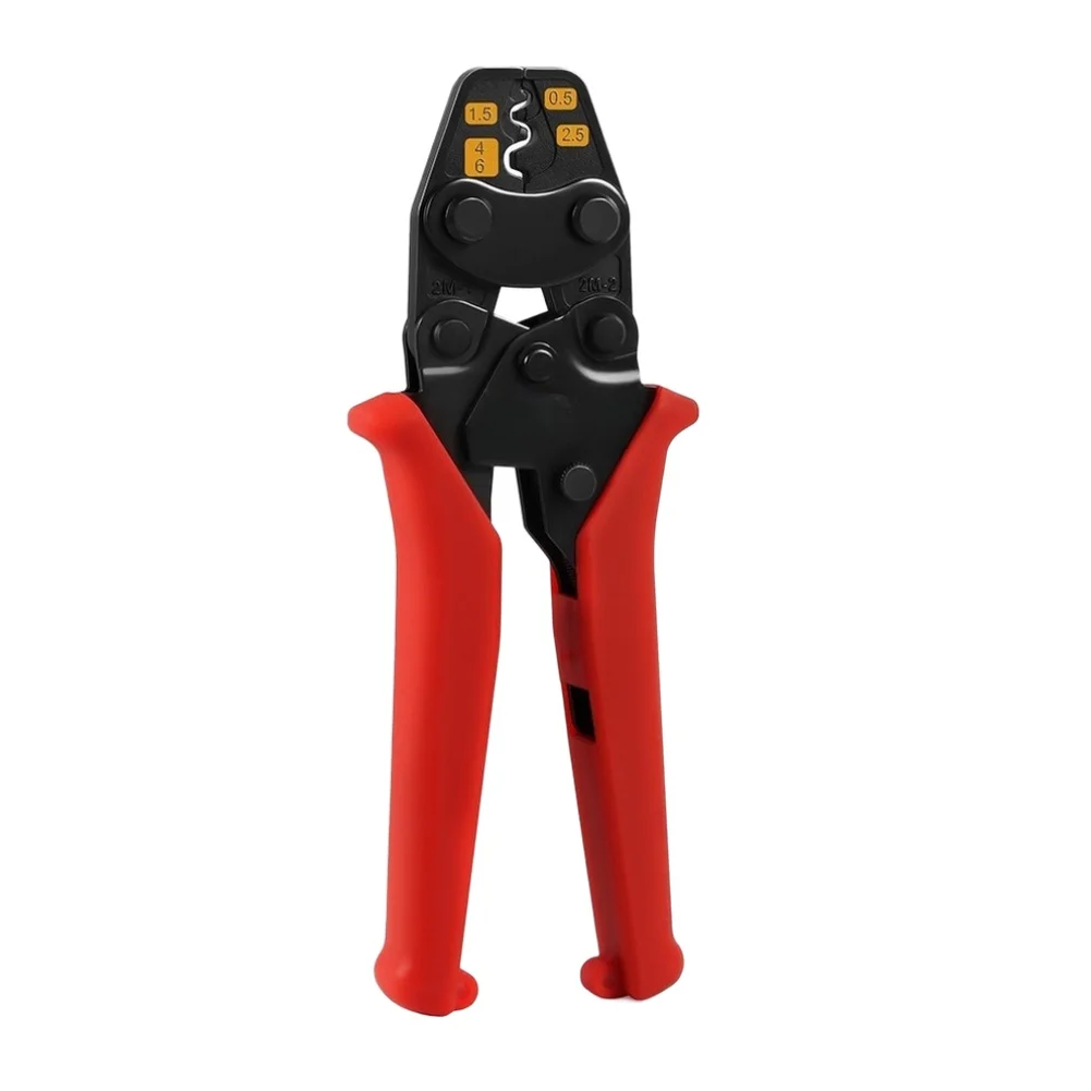 Non-insulated Connector Tool Ratchet Crimping Tool For Industrial Maintenance Precision Compression Mechanism Black Red