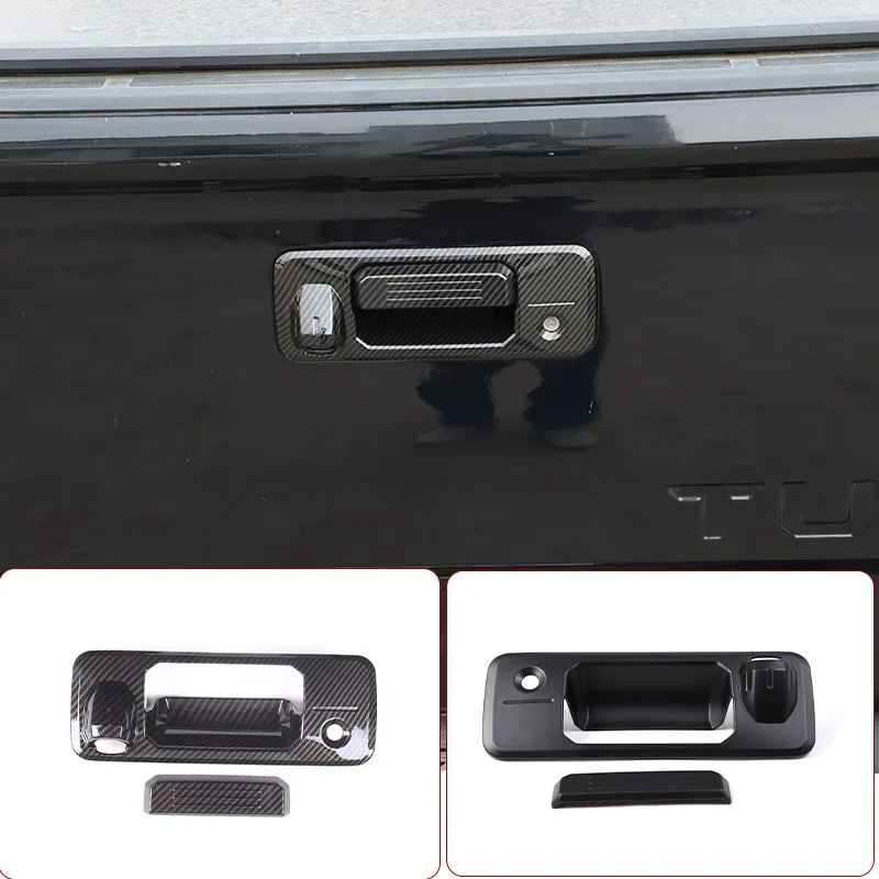 

For Toyota Tundra 2014-2021 ABS Carbon Fiber/Matte Black Car Tail Door Handle Cover Decorative Sticker Car Accessories