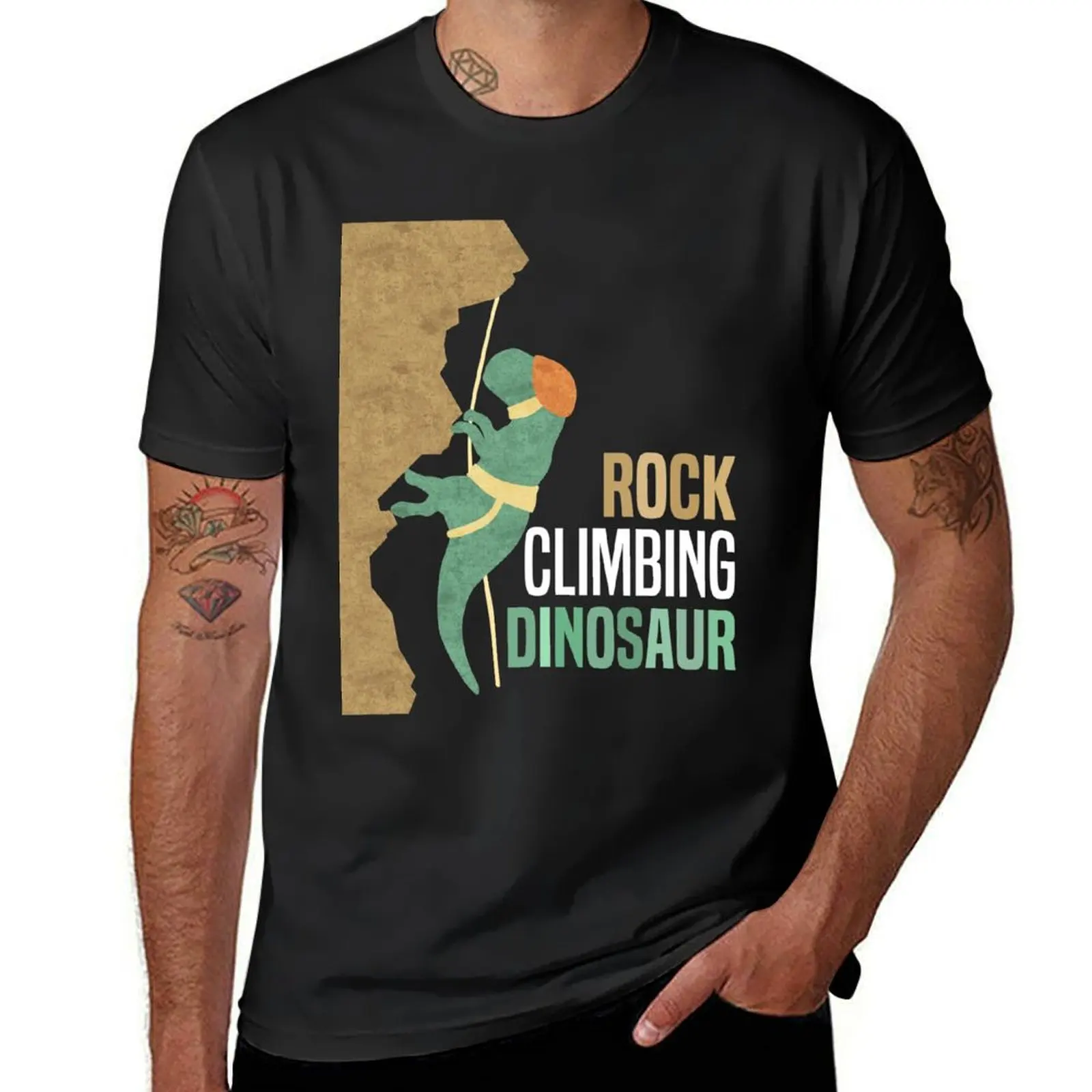 Rock Climbing Dinosaur T-Rex Climber T-Shirt vintage clothes new edition heavyweight t shirts for men