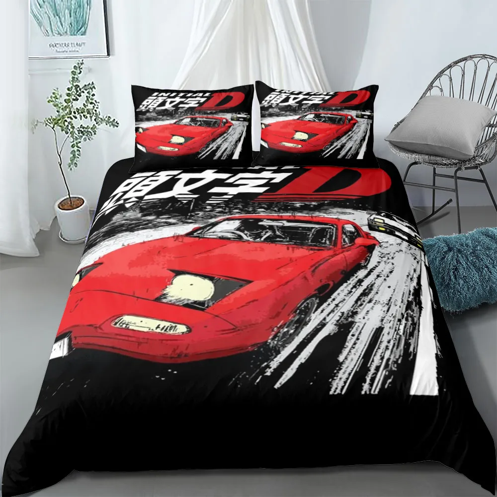 Initial D Comics Duvet Cover Set EU Single Double King US Twin Full Queen Size  Bedclothes