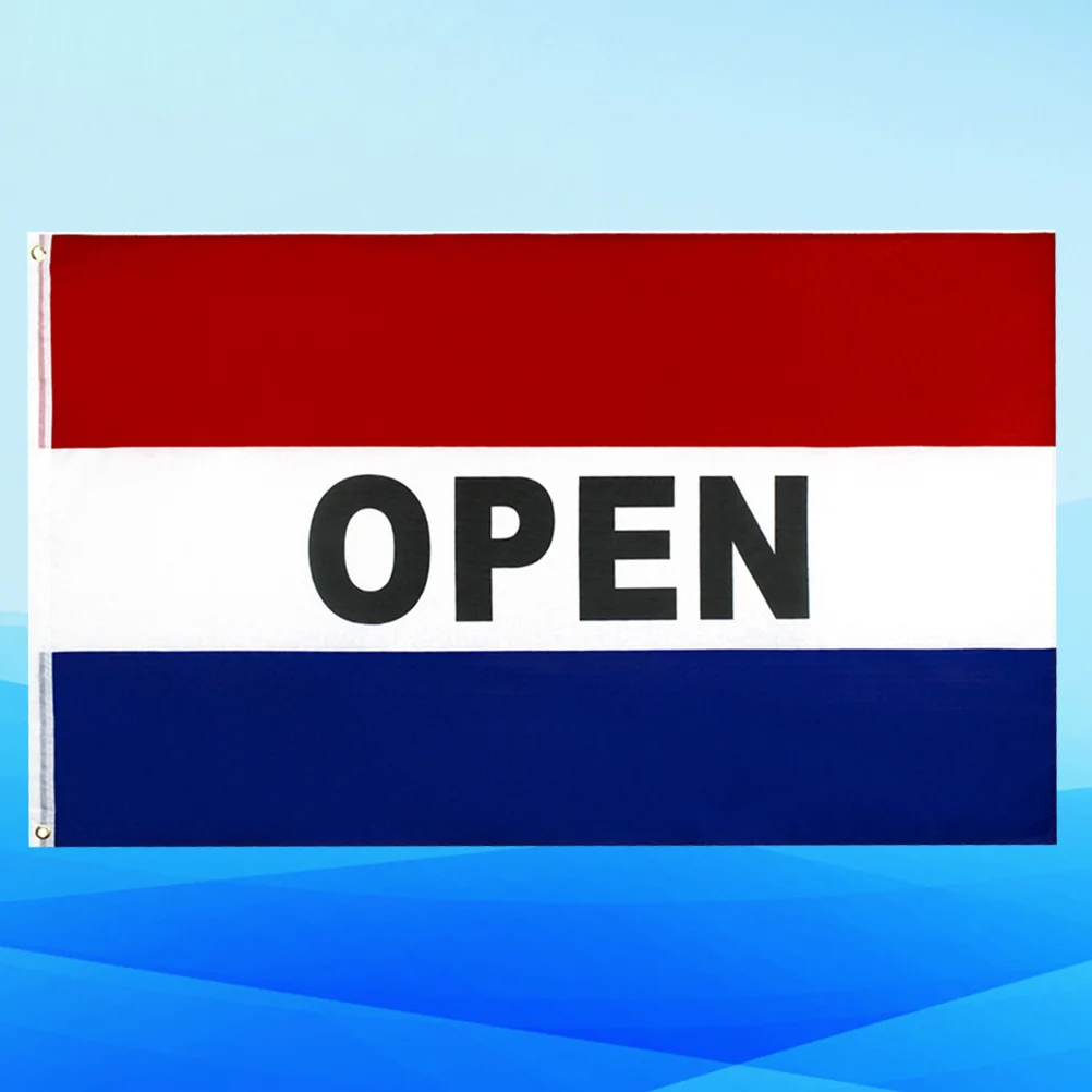

Business Open Banner 90x150cm Polyester Flag for Shop Store Opening Bright Durable Hanging Holes Sign Open Flag