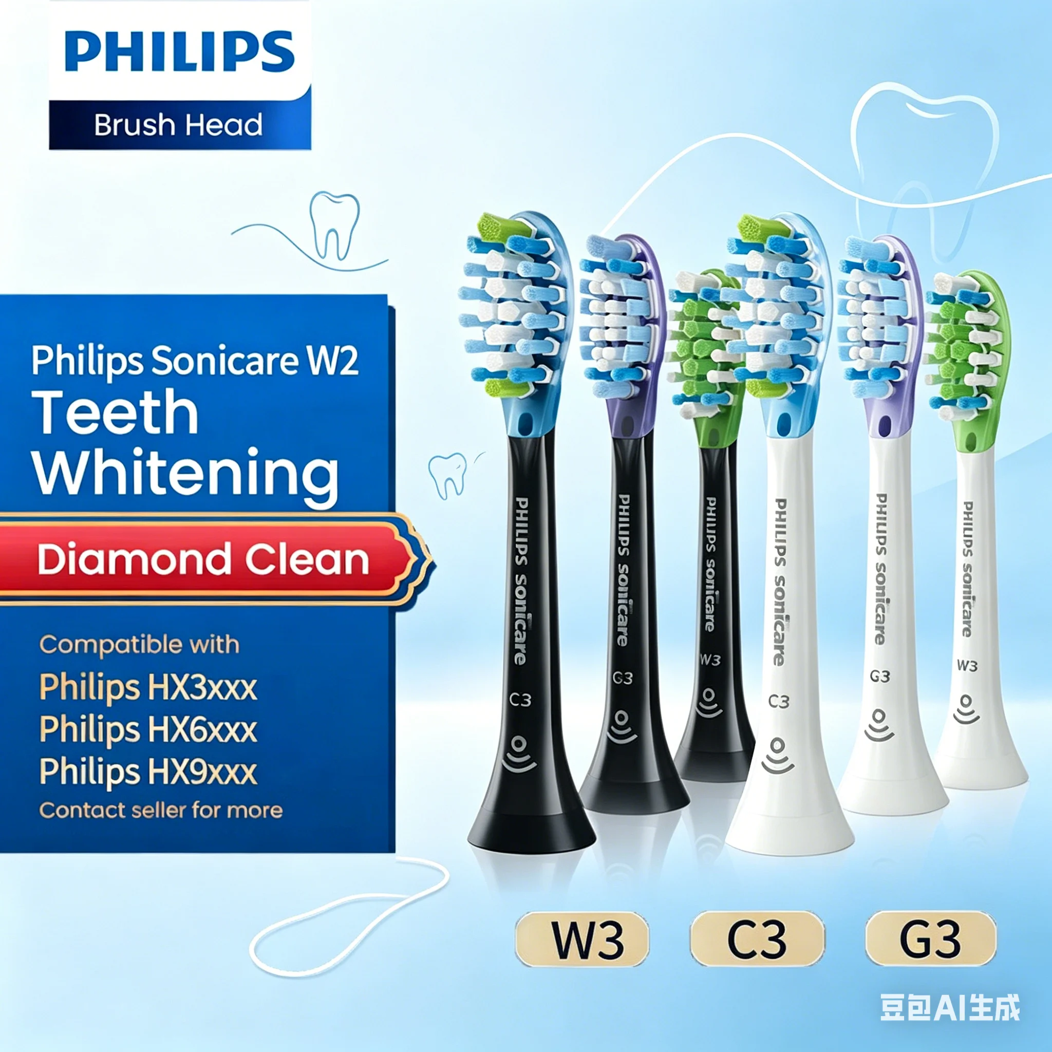 Philips Sonicare Premium Plaque Defense Replacement Brush Head Philips Hx3/hx6/hx9 Electric Toothbrush Genuine Replaceable Brush