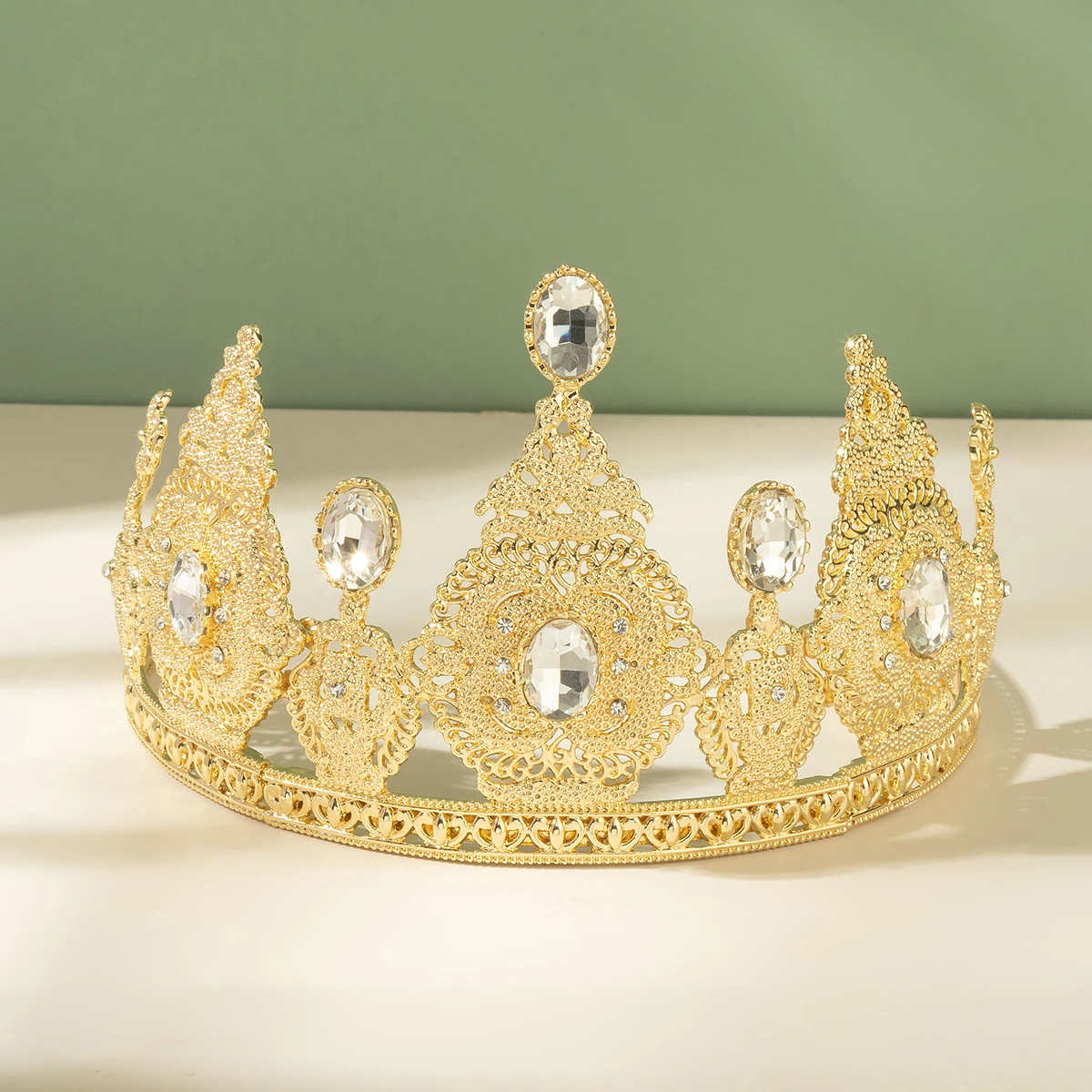 Gioielli con corona nuziale in stile arabo, realizzati a mano con intarsi di strass di cristallo, regalo di accessori per la testa di abito da sposa di lusso