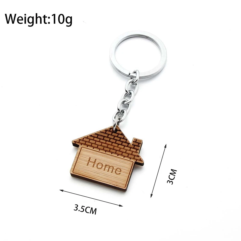 Fashion Wooden House Key Chain  Home Pendant Key Ring for Men Women New Home Car Bag Decoration Key Holder Gift Jewelry