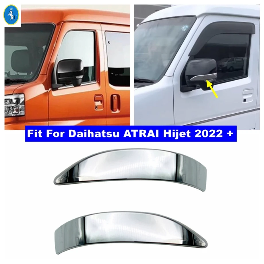 

Chrome Car Rearview Mirror Anti-rub Protect Anti-collision Stripes Cover Trim For Daihatsu ATRAI Hijet 2022 Exterior Accessories