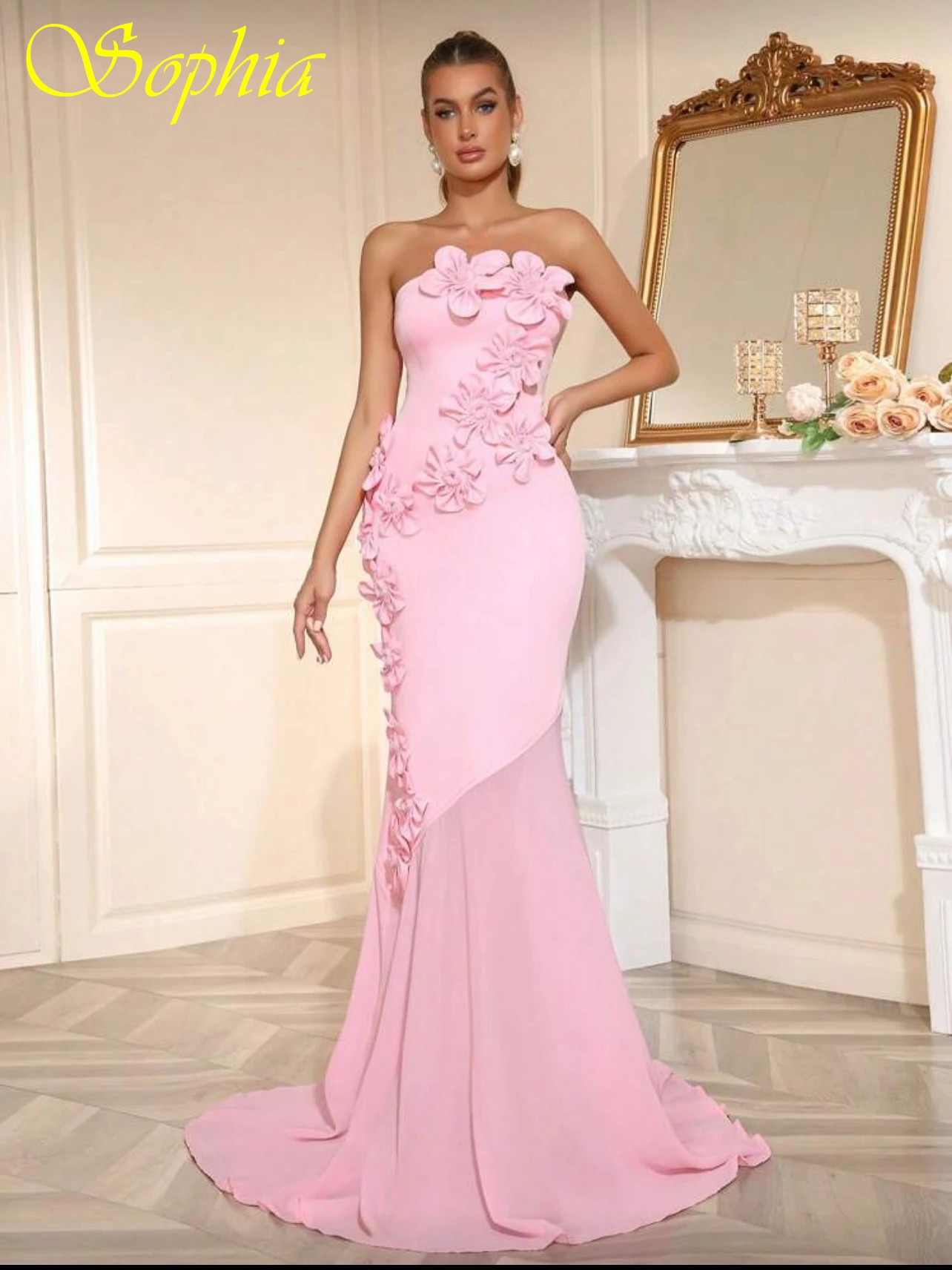 تخصيص حورية البحر بلا حمالات بلا أكمام فستان سهرة رسمي أنيق فساتين المشاهير حساسة موضة فستان حفلة موسيقية عالي الجودة #1