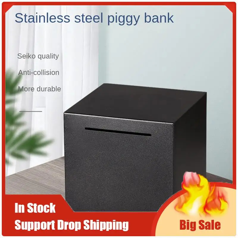 Лучшие предложения Копилка для взрослых, только копилка из нержавеющей стали может быть входит и выходит, неоткрываемая копилка, черная
