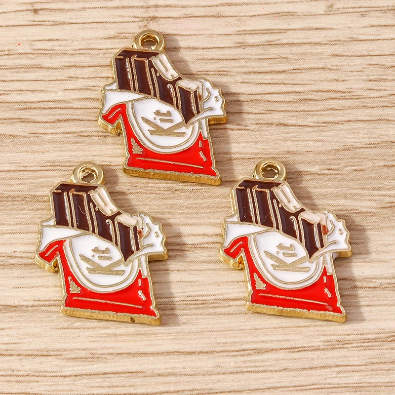 10 Stück süße Emaille-Anhänger für Sommergetränke, Anhänger für Schmuckherstellung, Tropfenohrringe, Halsketten, Armbänder, Zubehör, DIY, Basteln, Geschenke – Detail 2