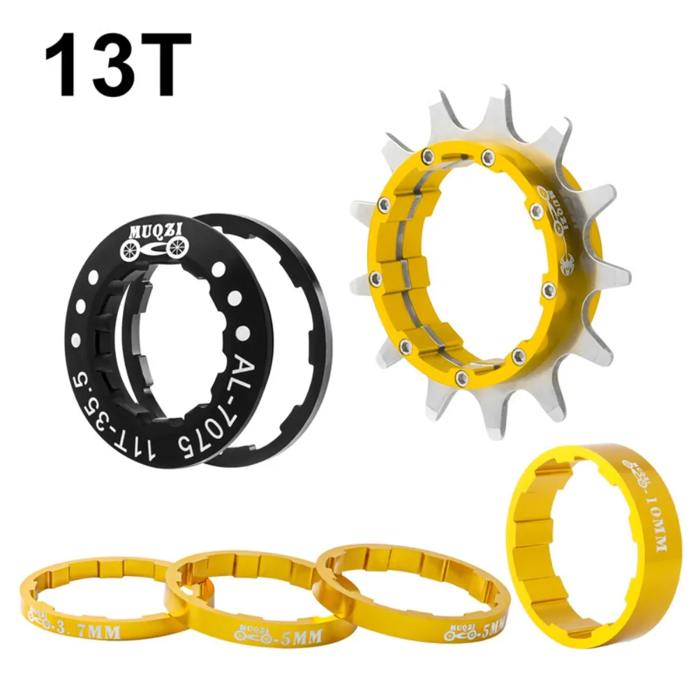 AliExpress NONE Aluminum Alloy+Stainless Steel Single Speed Conversion Kit 12T 13T 14T Black Red Gold Silver MTB Freewheel Bike Sprocket