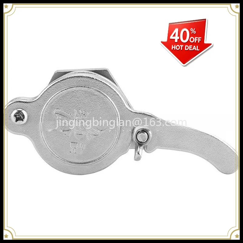 Stainless steel matte honey shaker bottom accessory with logo valve 304 honey outlet beekeeping tool