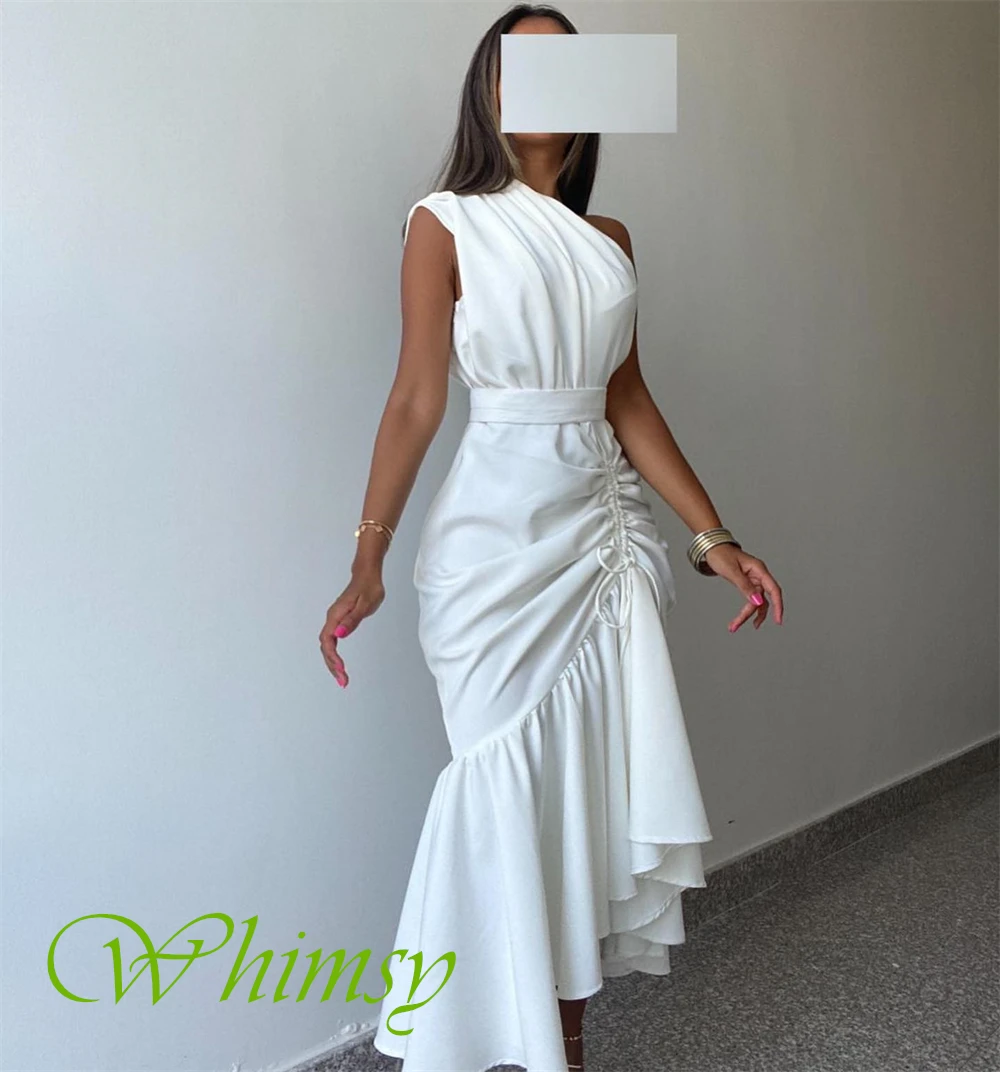 تخصيص بسيط جيرسي حورية البحر مساء اللباس حساسة واحد الكتف حفلة موسيقية فساتين رسمية بلا أكمام فساتين المناسبات الخاصة