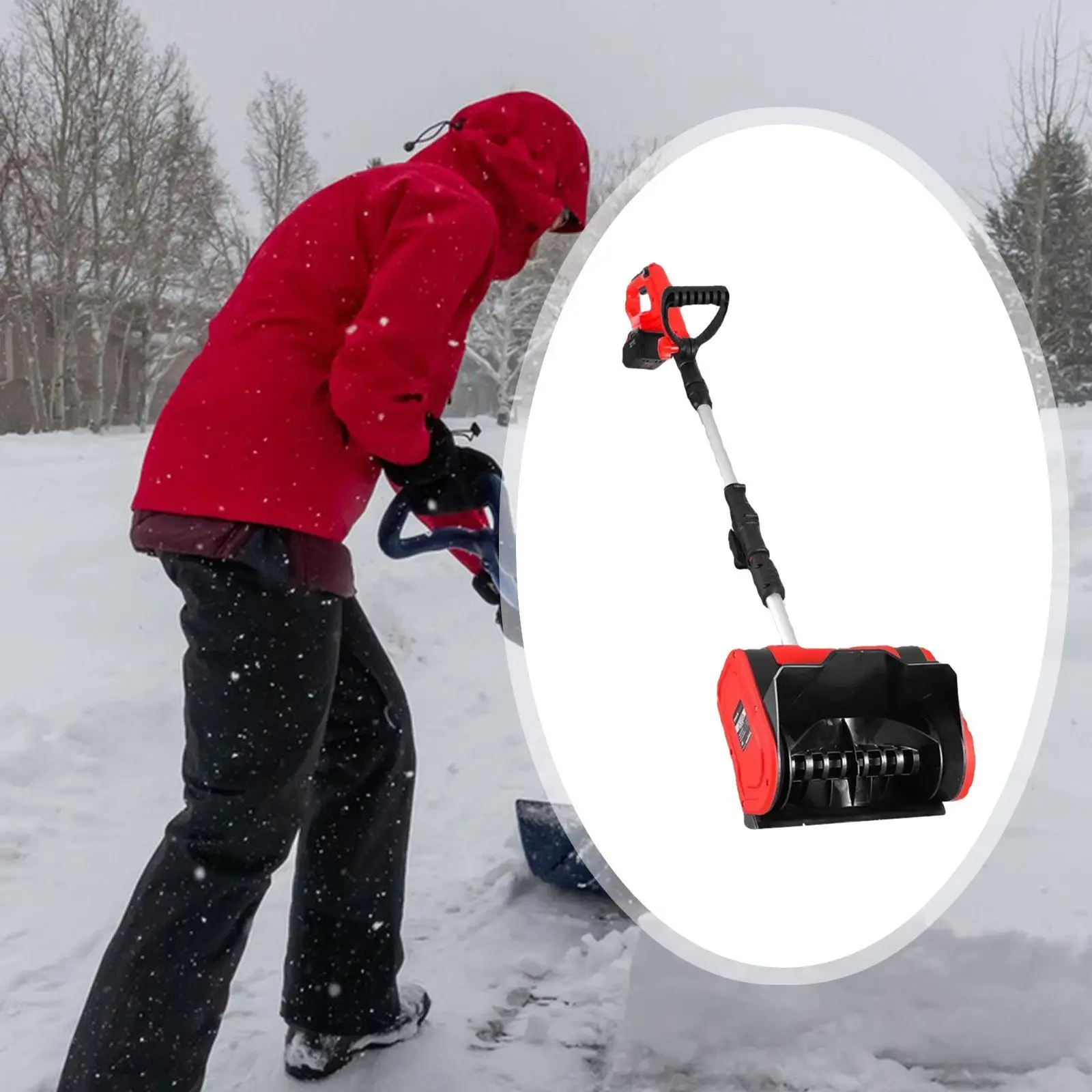 Cordless Snow Spade Snow Sweeper Snowplow Snow Pusher Spade Snow Blower Snow Thrower for Parking Lots Patio Driveway Yard