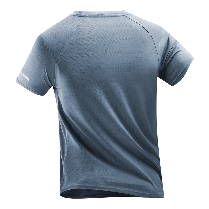 CHRLCK Men's Quick Drying Hiking T-Shirt Breathable Running Fishing Tees Soft Elasticity Outdoor Sports Short Shirt Reflective