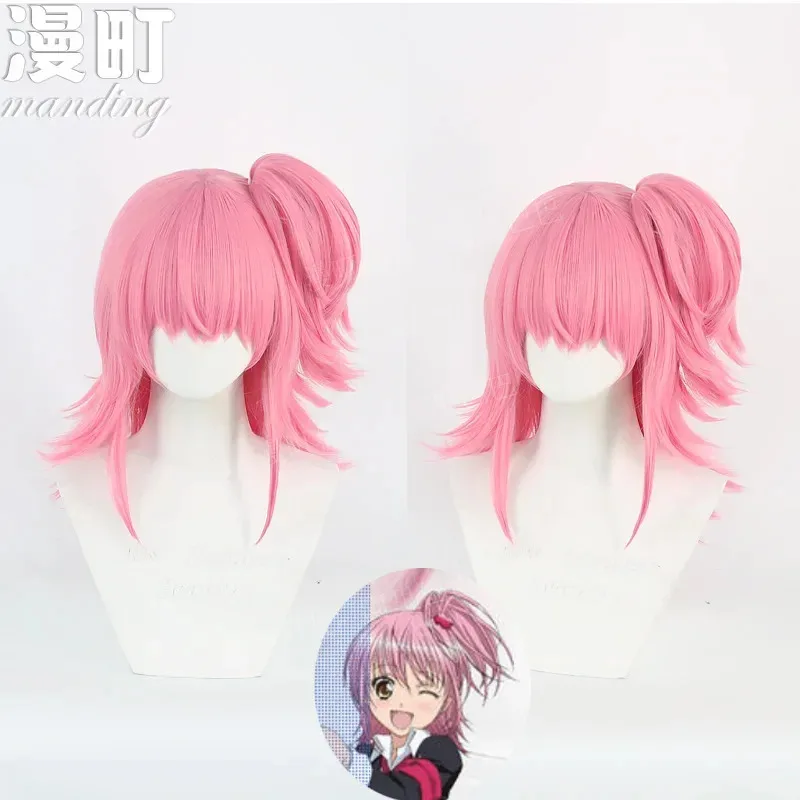 

Парик для косплея аниме Хинамори Аму с длинными розовыми термостойкими синтетическими волосами длиной 45 см, парики для Хэллоуина + шапочка для парика