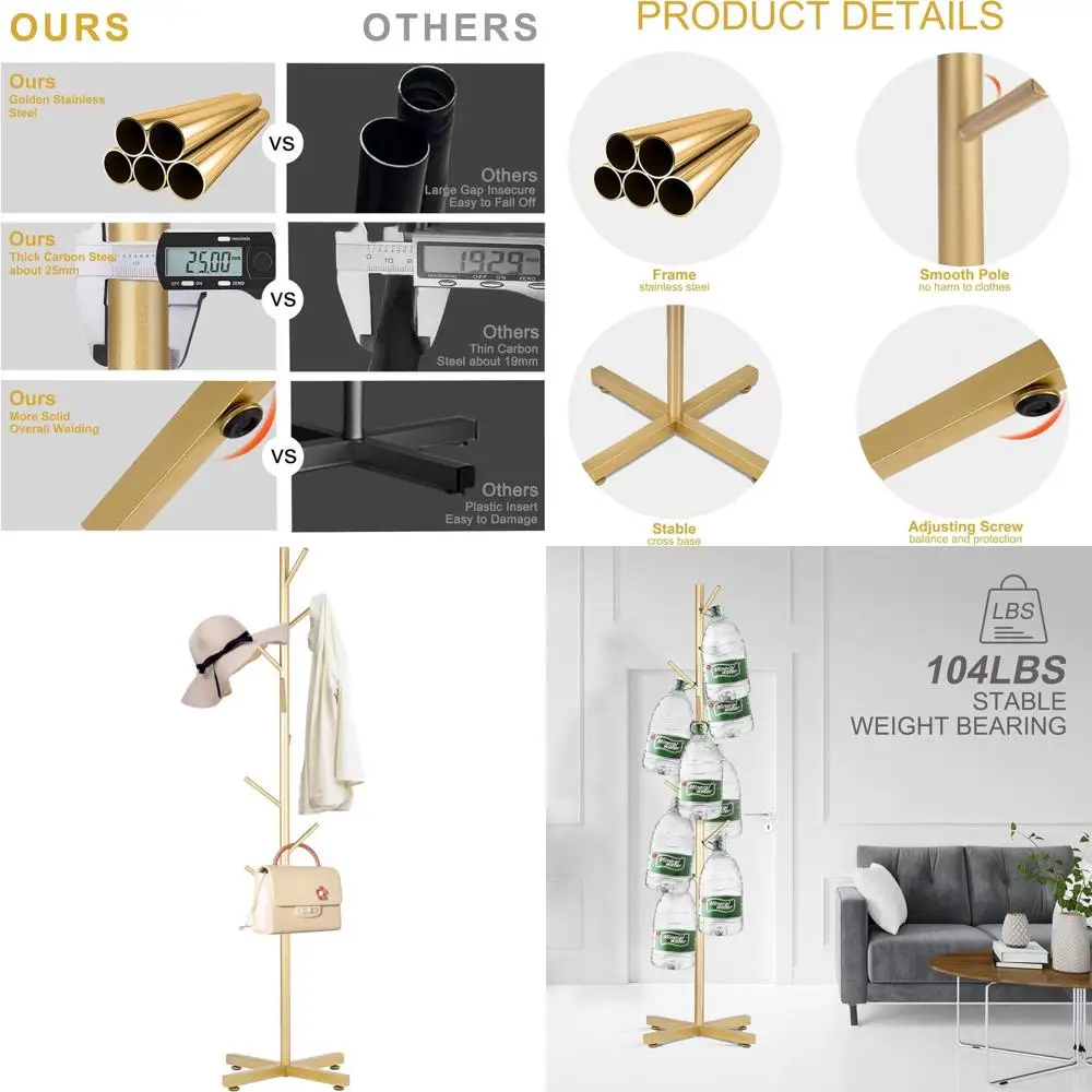 

Sturdy Freestanding Coat Rack with Base, Perfect for Hallway or Entryway Storage