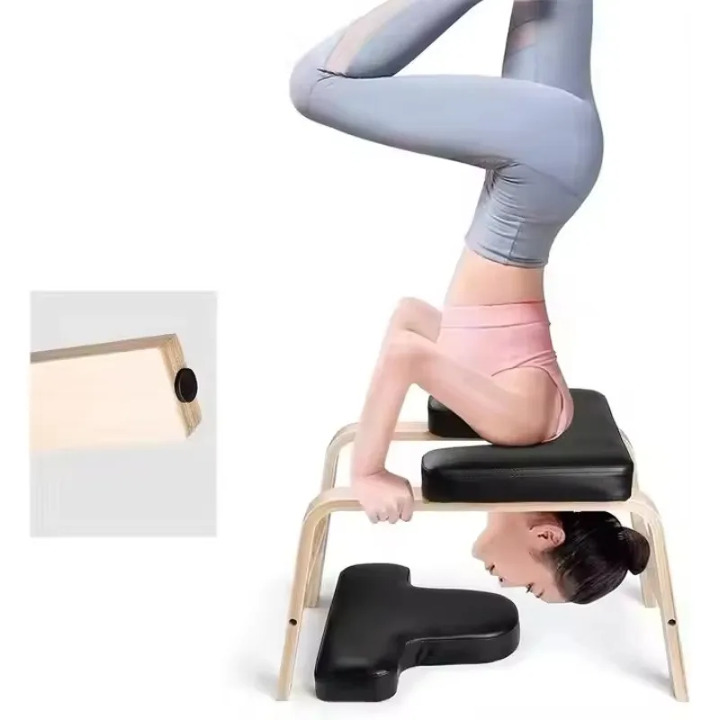 Hot Selling Portable Wood Inverted Yoga Training Chair Fitness Exercise Portable Inverted Yoga Stool