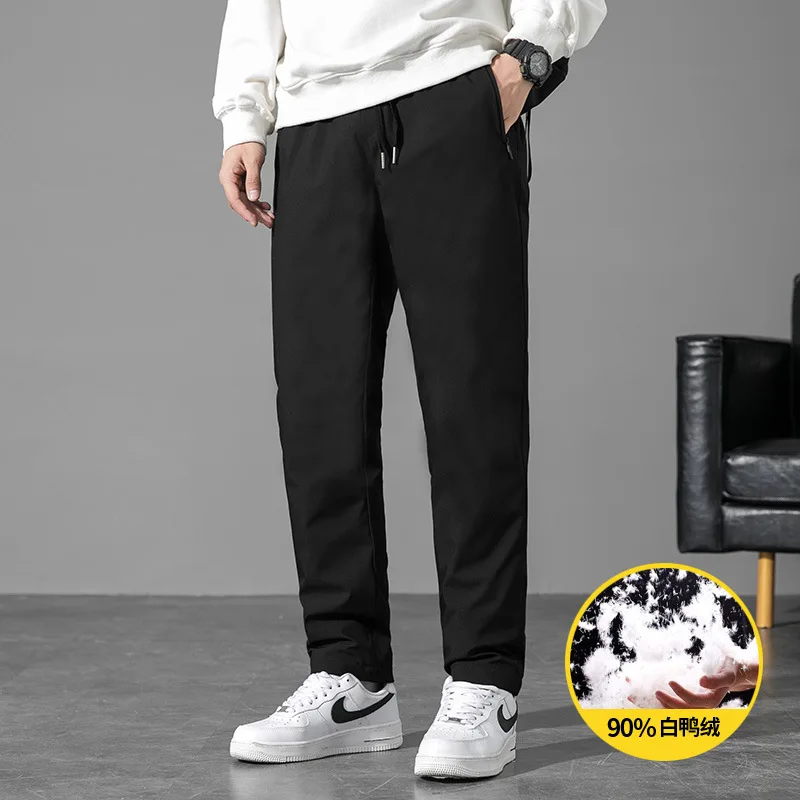 Men Winter Down Pants Thickened Warm White Duck Down Outdoor Sports Down Pants Men  pantalones hombre calca masculina PT-592