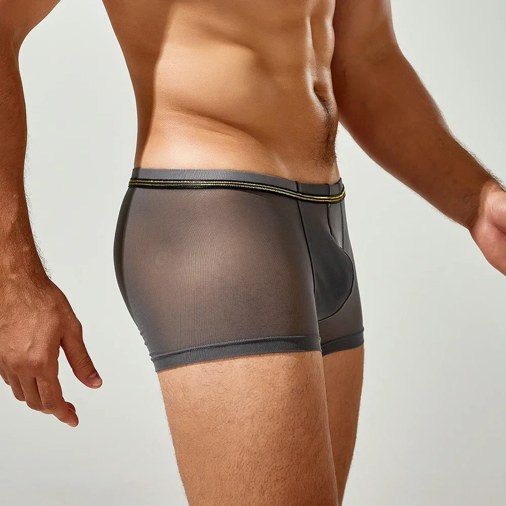 TAUWELL-SOLID ELASTIC MESH Briefs for Men, New