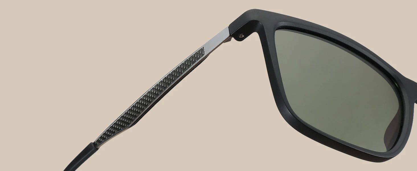 ZENOTTIC Polarisierte Sonnenbrille für Herren, rechteckig, ultraleichter Kohlefaserrahmen, UV400-Schutz, klassische Sonnenbrille – Detail 7