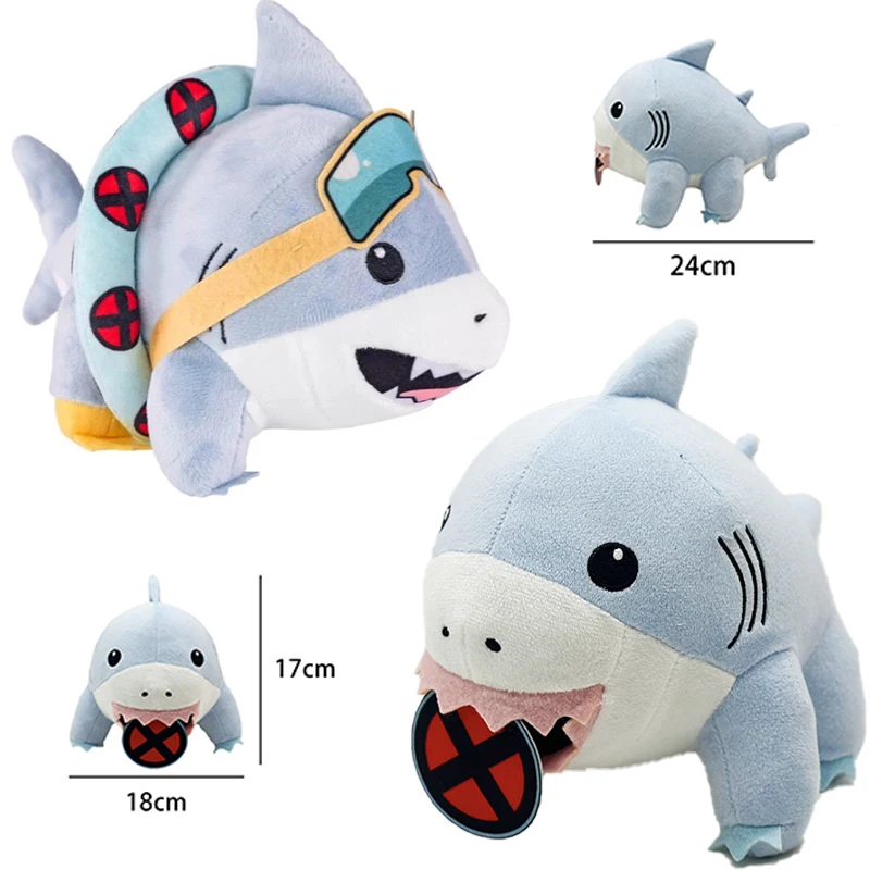 Jeff Plush Toy Cartoon Shark Plush Kawaii Anime Figurine 17cm Soft Pillow Collectible Toys Room Decora Children'S Birthday Gifts