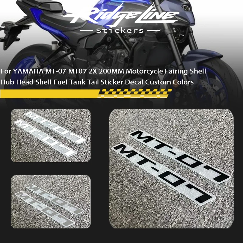 

For YAMAHA MT-07 MT07 2X 200MM Motorcycle Fairing Shell Hub Head Shell Fuel Tank Tail Sticker Decal Custom Colors