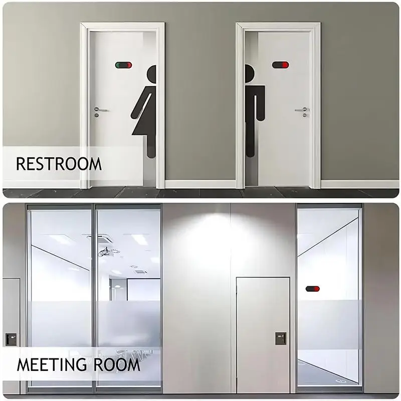 Acrylic Sliding Occupied Vacant Sign Strong Self Adhesive Easy Install For Office Restroom Meeting Rooms