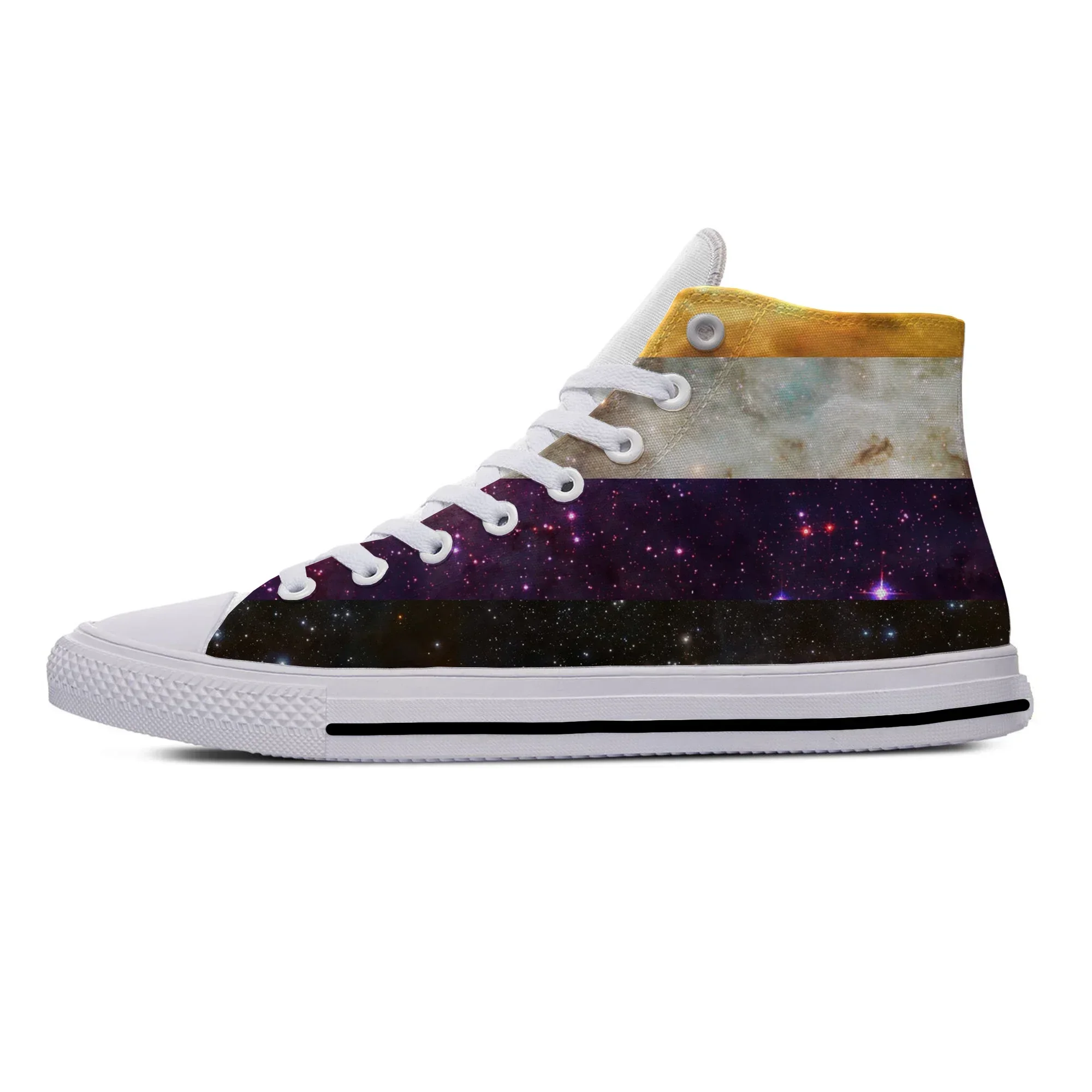 

Hot Cool Non Binary Flag Enby Pride Fashion High Top Breathable Novelty Casual Board Shoes Lightweight Men Women Latest Sneakers
