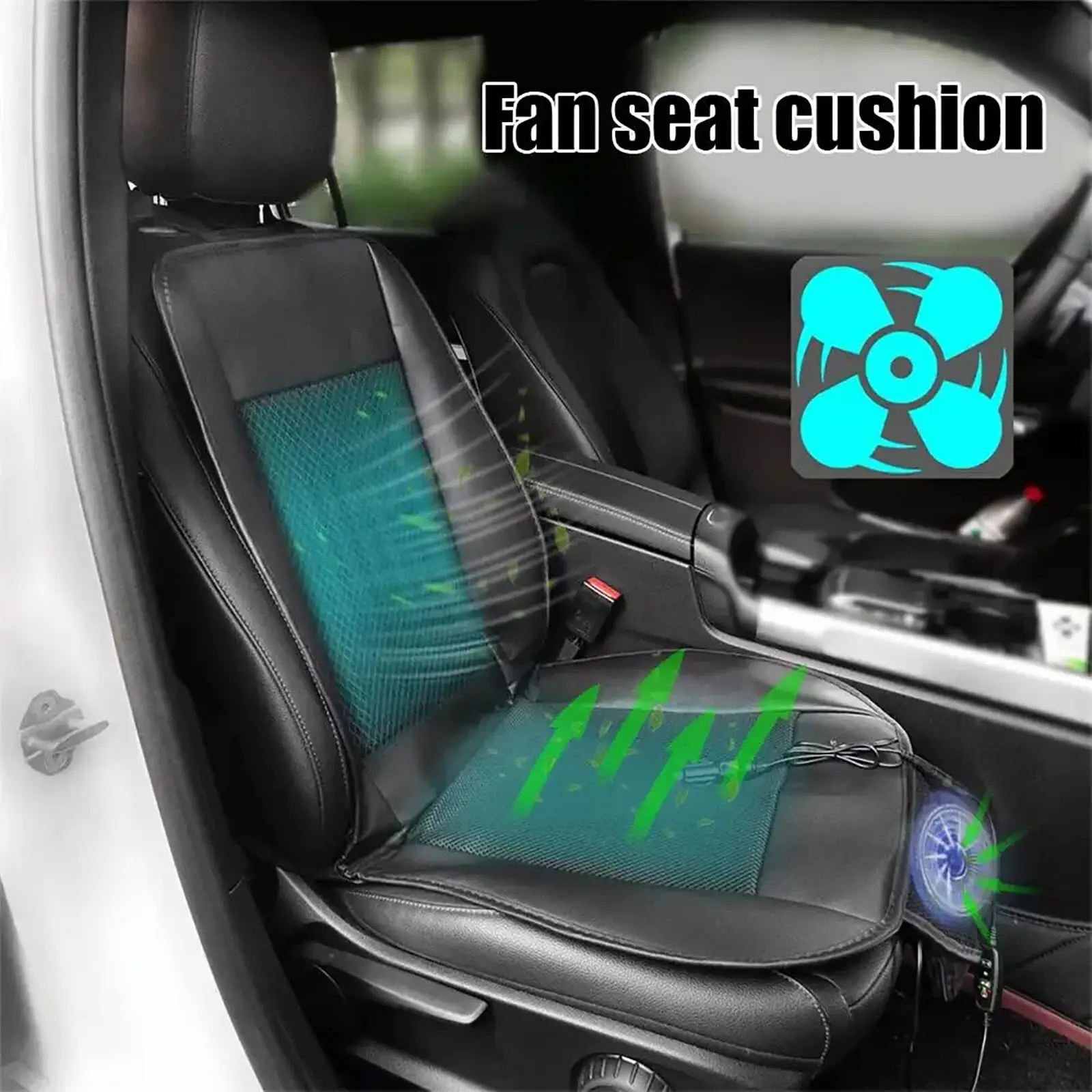 Almofada de Ventilação Refrescante para Carro 12V/24V, Almofada de Assento com Ventilador e Massagem, Almofada de Ar Condicionado com 2 Velocidades Baixa/Alta