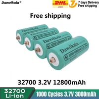 Daweikala New 32700 12800mAh 3.2V Lifepo4 Rechargeable Battery Professional Lithium Iron Phosphate Power Battery with Screw