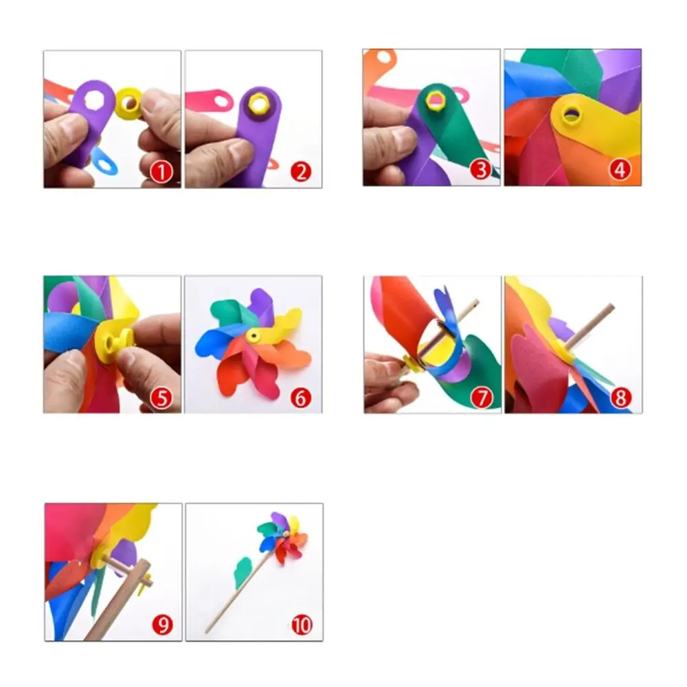 Party Lawn Yard Wood Stick Windmill   Wind Spinner Garden Decor