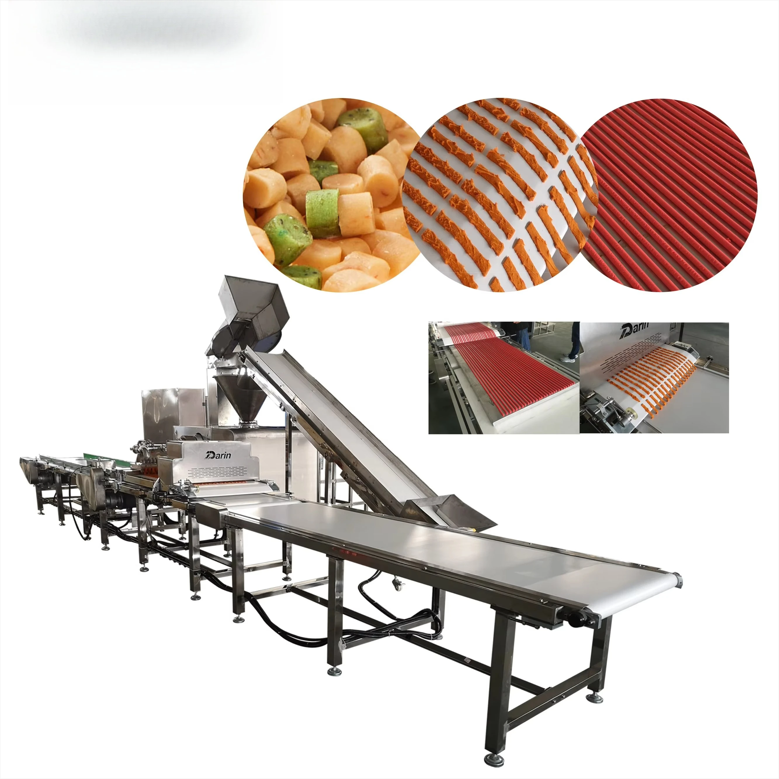 Automatic Dog Treat Meat Strip Extrusion Machine 200 Kg/h Cold Extrusion Pet Food Equipment