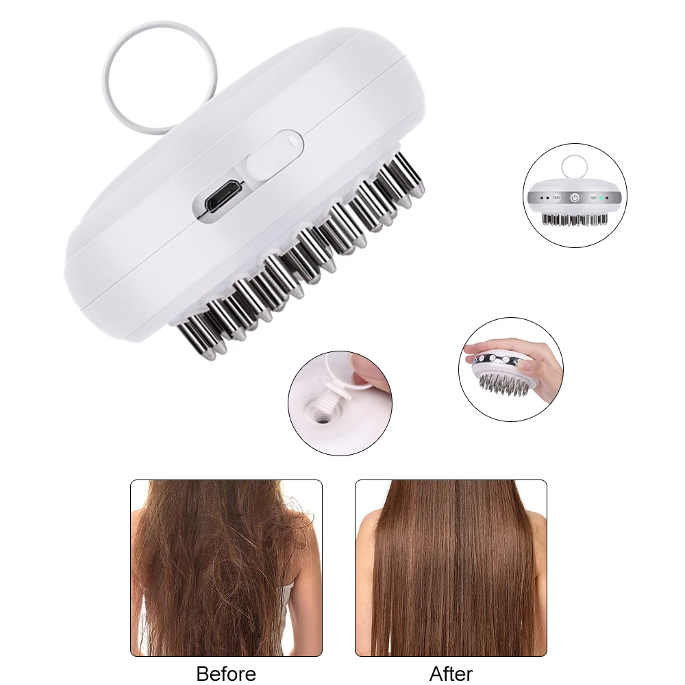 

EMS Microcurrent Electric Head Massage Brush Scalp Massage Comb LED Hair Growth Vibration Massager Anti Hair Loss Losing