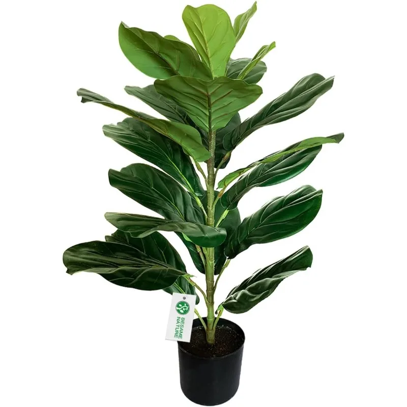 

30" Little Artificial Fiddle Leaf Fig Tree/Faux Ficus Lyrata for Home Office Decoration