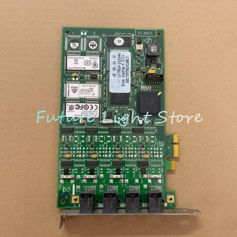 Dialogic Diva Analog-4 PCIe 30-0139-03 REV:A IC 885E-DIVAA Computer Voice Acquisition Card