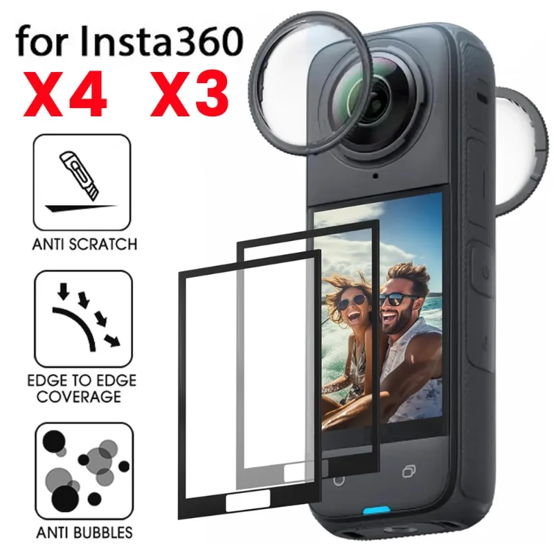 

For Insta360 X4 Action Front Back Camera Lens Protective Films Tempered Glass Screen Protectors for For Insta360 X3 Accessories