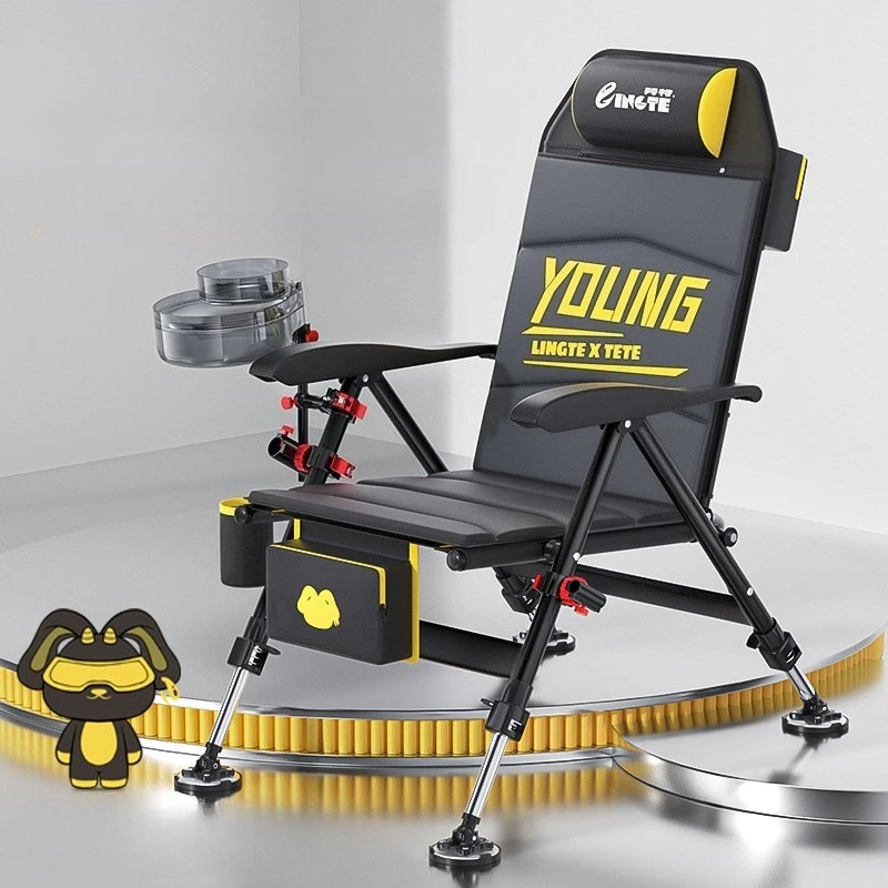 

Multi-Functional Foldable Fishing Chair All-Terrain Match Reclining Comfortable & Sturdy, Ergonomic Anti-Fatigue for River Bank
