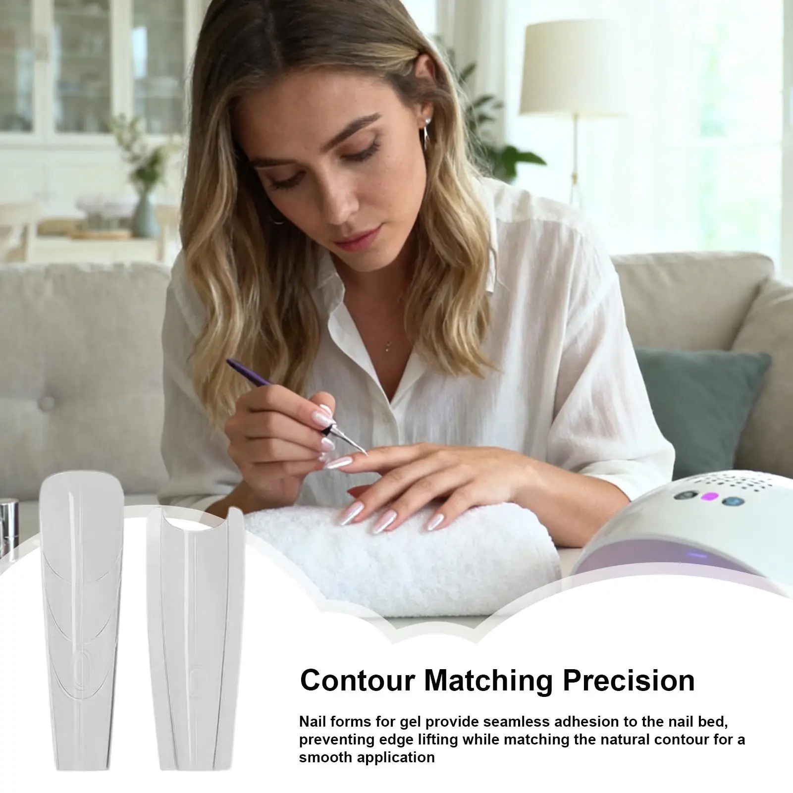 240개 네일 폼 재사용 가능한 탑/바텀 폼 네일 연장용 매니큐어 도구 필요 없음