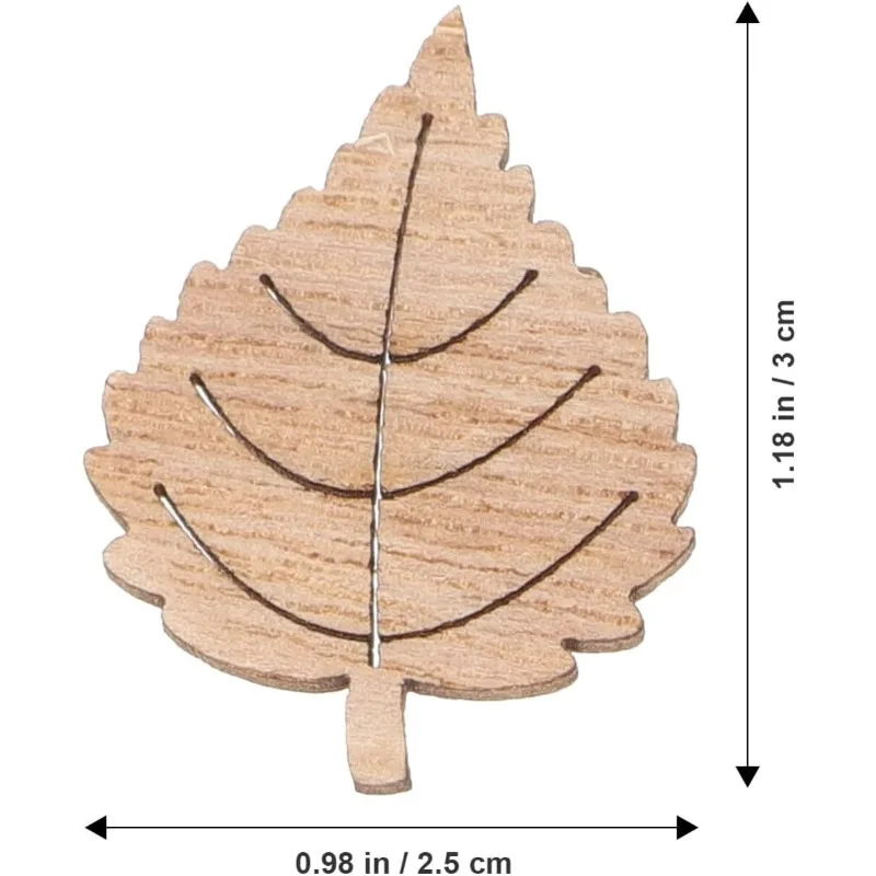 50pcs Leaves Maple Leaf Wood Chips Handbook Memoir Photo Album Decoration Accessories Handmade DIY Patch