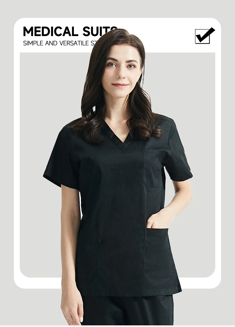 Uniformes de Enfermería de alta calidad para mujer, conjunto de exfoliación para el cuidado de mascotas, Top de manga corta con cuello en V y pantalones, ropa de trabajo para médico y cirugía