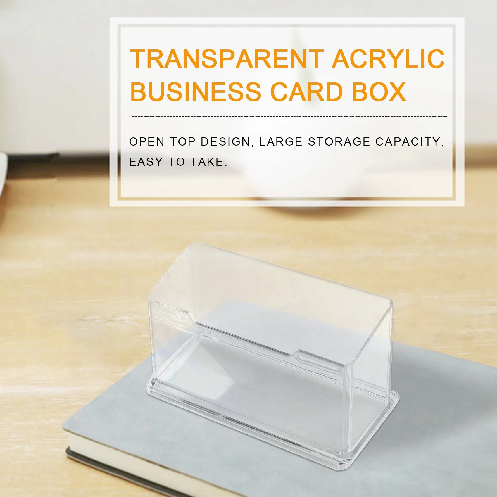 Y03A New Clear Desktop Business Card Holder Display Stand Acrylic Plastic Desk Shelf