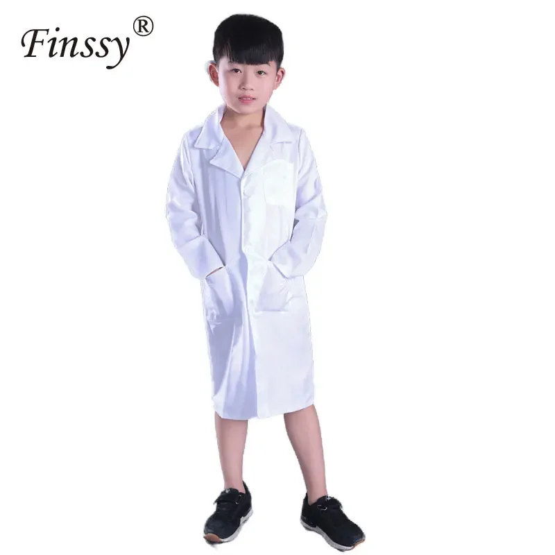 White Doctor Nurse Scientist Laboratory Long Sleeve Thin Coat Very Beautiful Costume Gift For Kids Halloween Cosplay Costumes