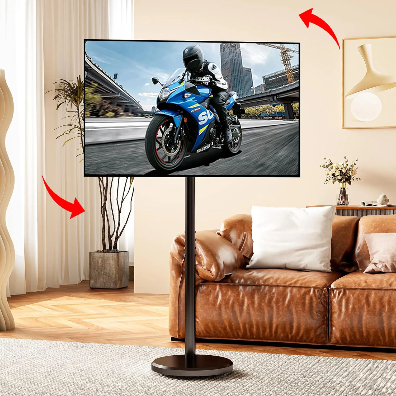 Rolling TV Stand for 10-32 Inch TVs up to 66 lbs Portable TV Stand with Wheels for Business, Office, School,Max VESA 100x100mm
