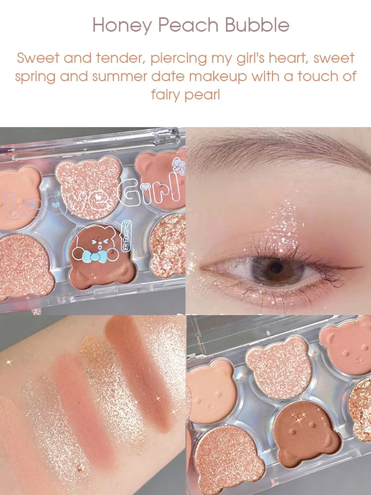 Cub sechsfarbige Lidschattenplatte, matt, perlmuttartig, feiner Blitz, helle Erdfarbe, Highlight-Faceliftplatte