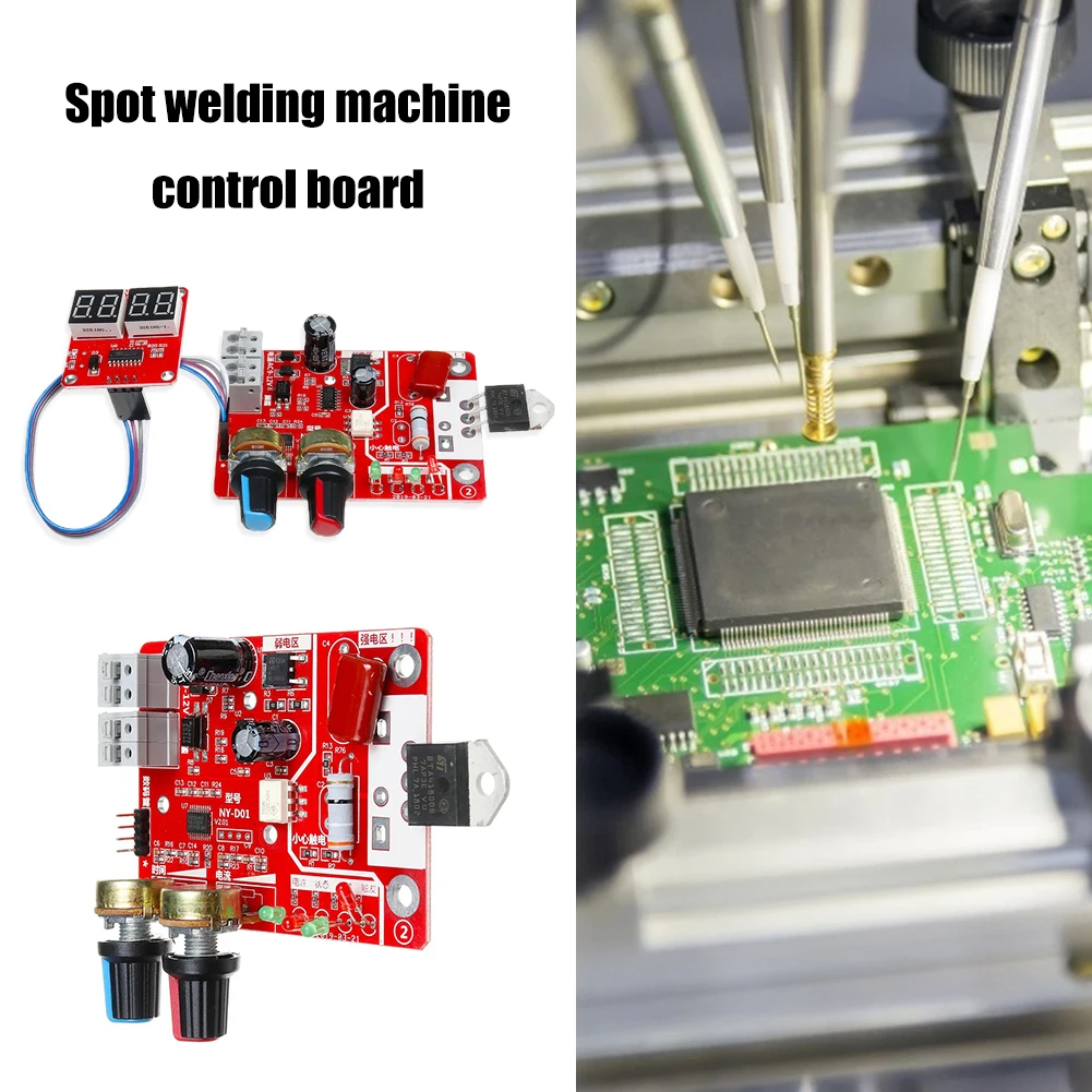 40A/100A Spot Welding Machine Control Board Adjustable Time Current Welder Panel AC 110V 220V to 9V Transformer Controller Board