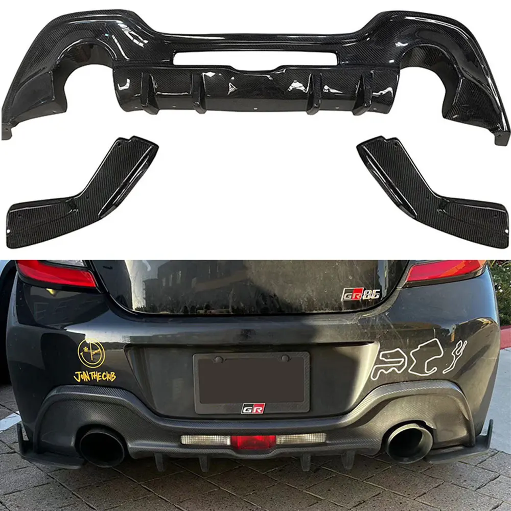 For Toyota GR86 Subaru BRZ Car Rear Bumper Diffuser Side Diverter Spoiler Lip Chin High Quality Carbon Fiber Protector Body Kit