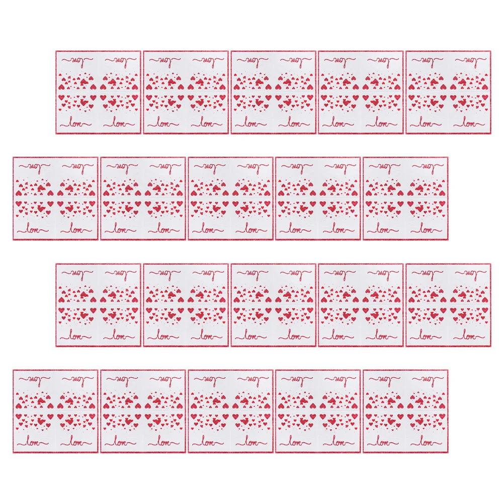 

40Pcs Romantic Love Printed Napkins Valentine's Day Wedding Party Tissue Paper Disposable Paper Napkins Decorative Red Heart