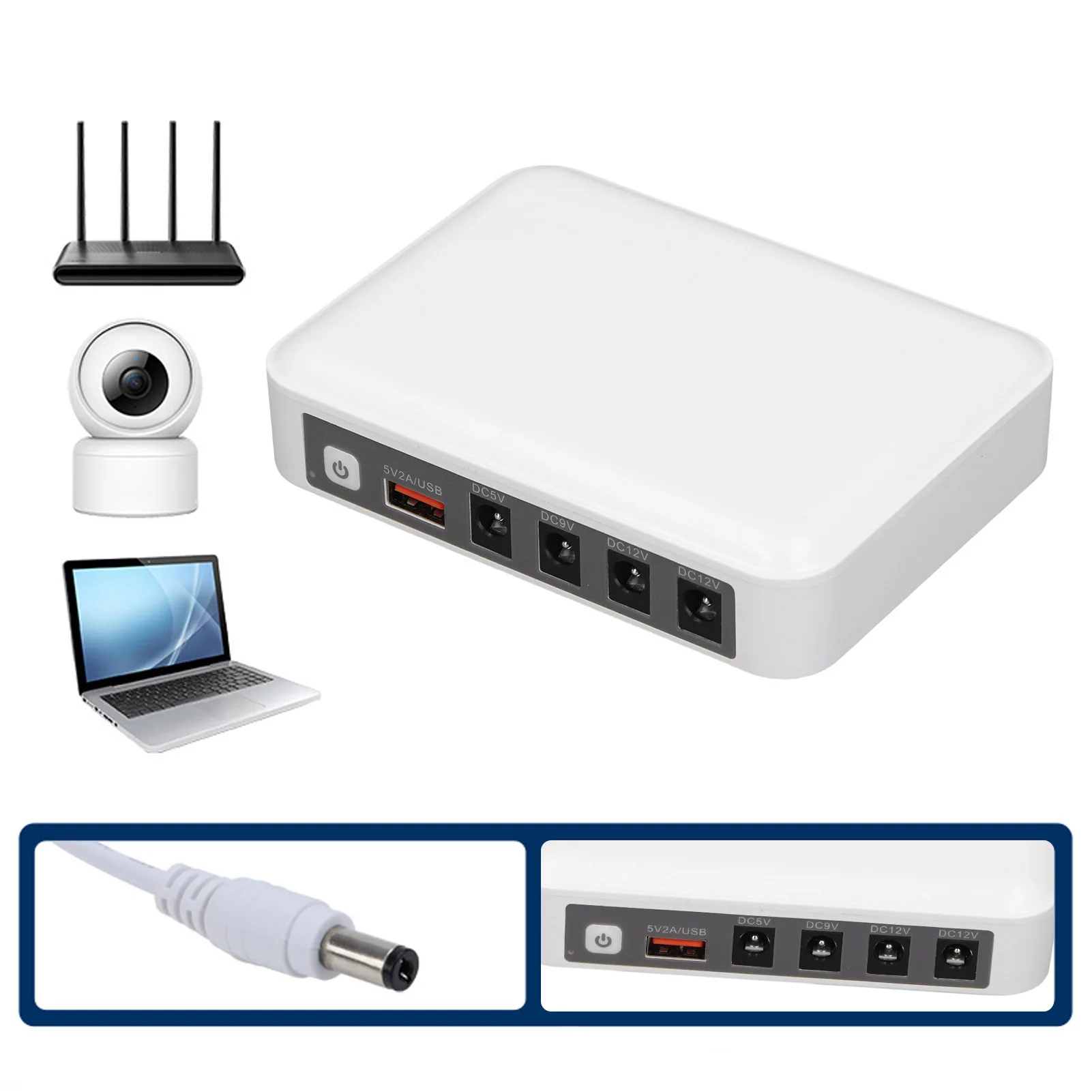 【セール中】ミニ UPS ルーター 6000mAh 大容量 5V 9V 12V 出力複数のガードルーター無停電電源装置 AC110-240V 米国/EU