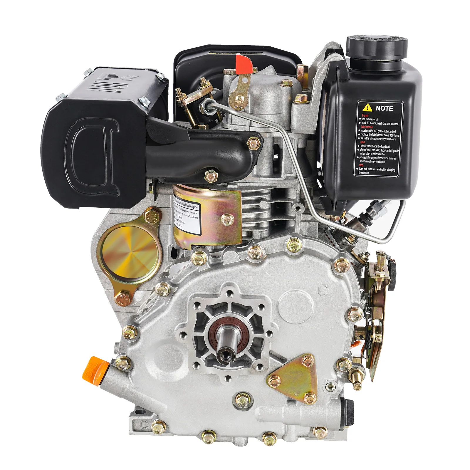 4.05KW 5HP Diesel Engine Single Cylinder 4 Stroke Heavy Duty Diesel Motor Air Cooling Recoil Type Hand Start